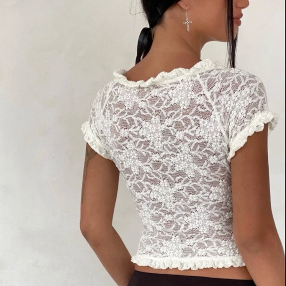 Motel Rocks Rufte Ivory Lace Top - Picture 3 of 5